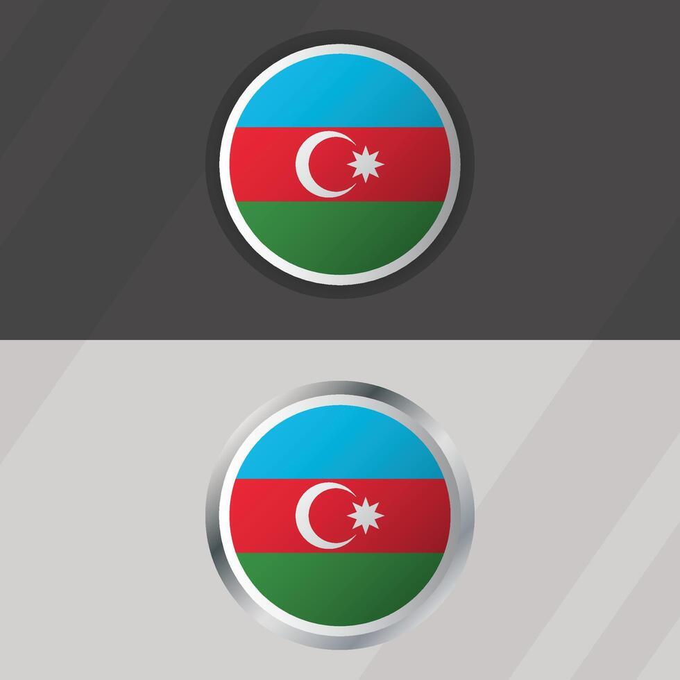 Azerbaijan Round Flag Template vector