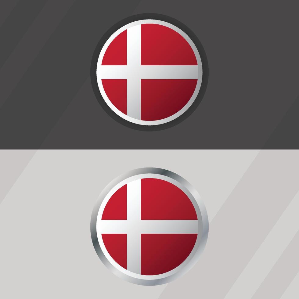 Denmark Round Flag Template vector