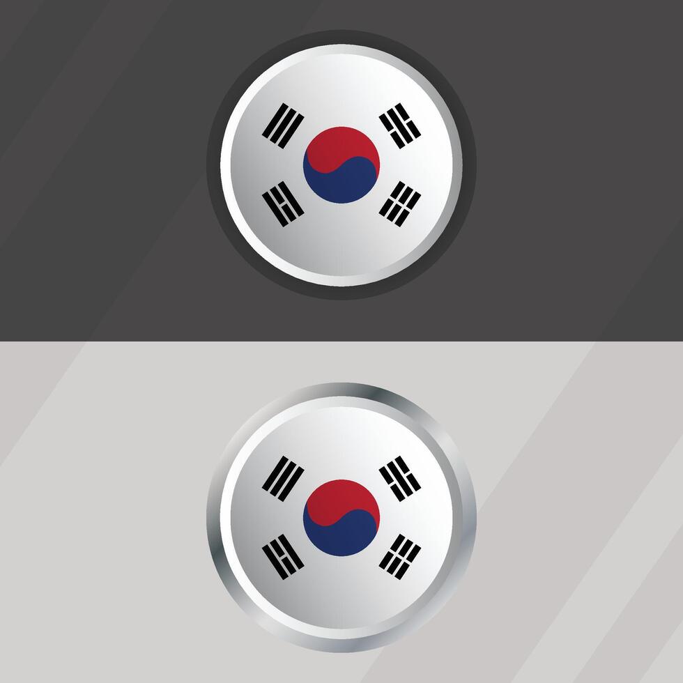 South Korea Round Flag Template vector