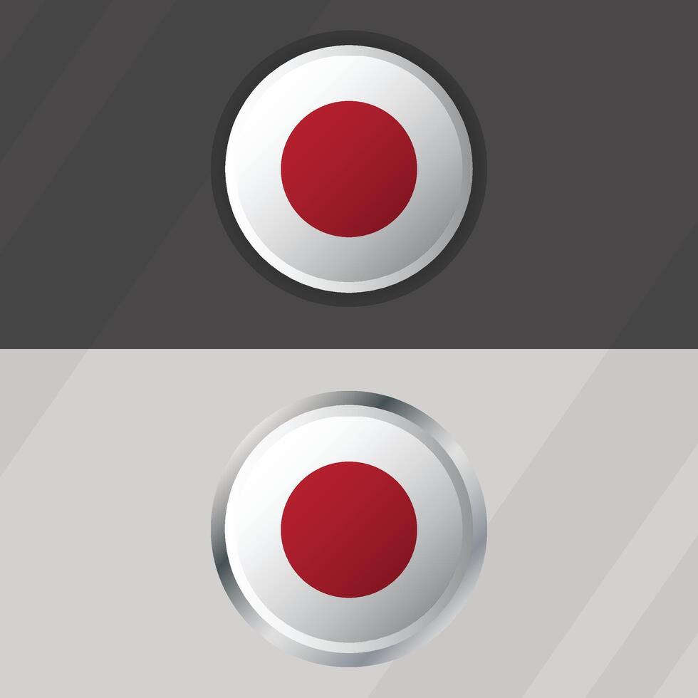 Japan Round Flag Template vector