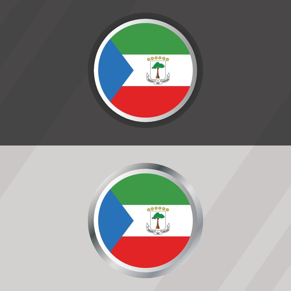Equatorial Guinea Round Flag Template vector