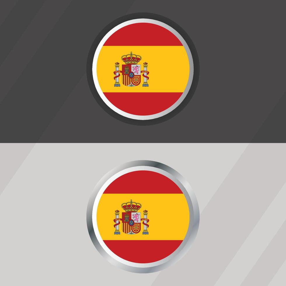 Spain Round Flag Template vector