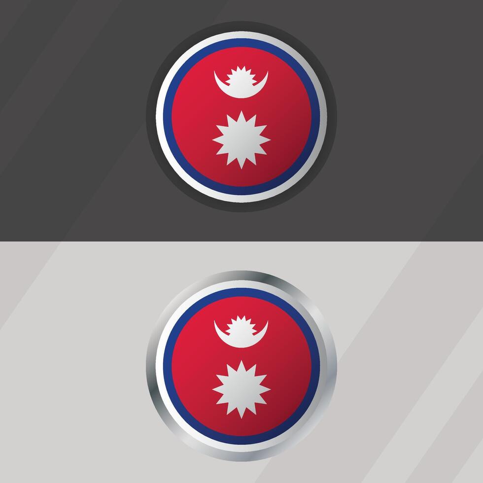 Nepal Round Flag Template vector