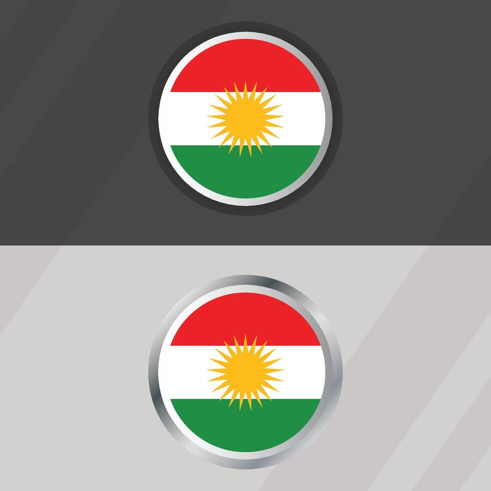 Iraqi Kurdistan Round Flag Template vector
