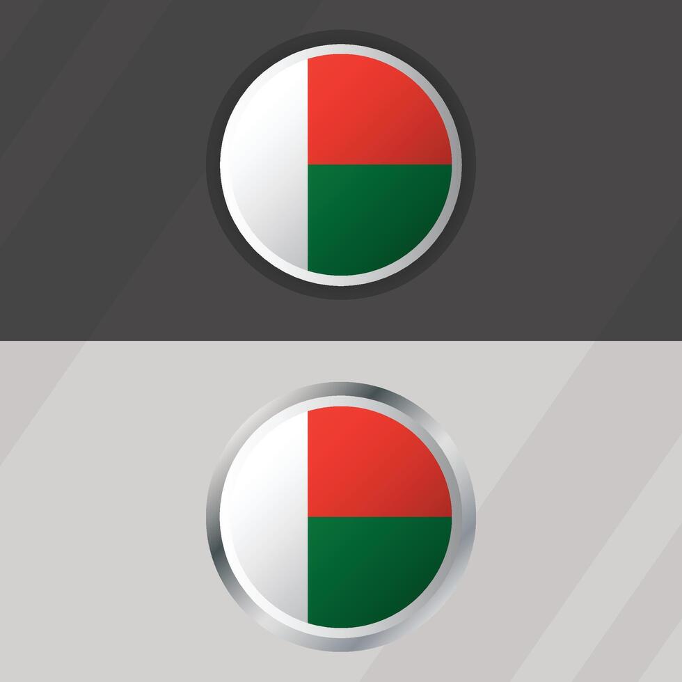 Madagascar Round Flag Template vector