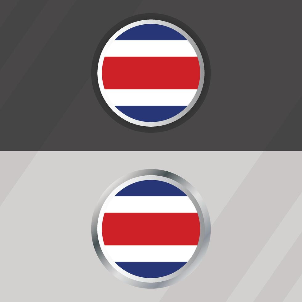 Costa Rica Round Flag Template vector
