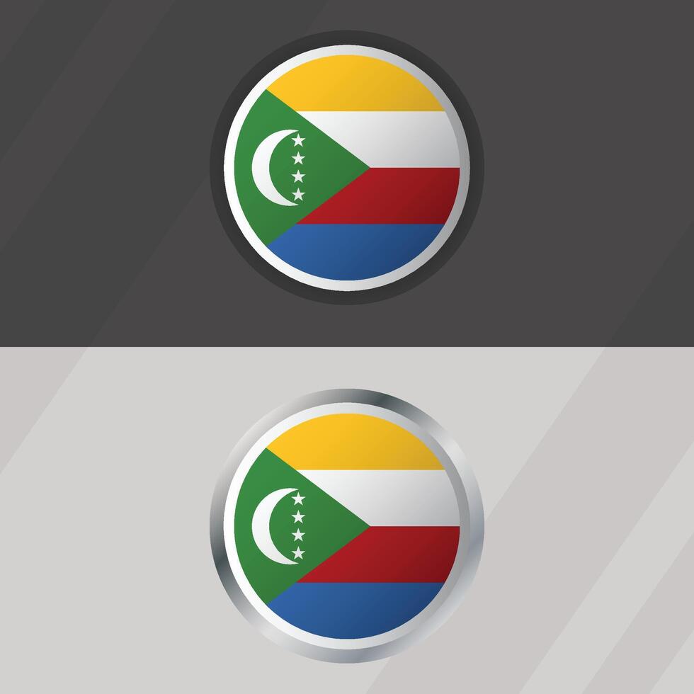 Comoros Round Flag Template vector