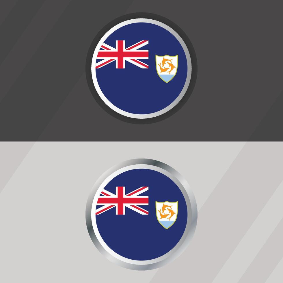 Anguilla Round Flag Template vector