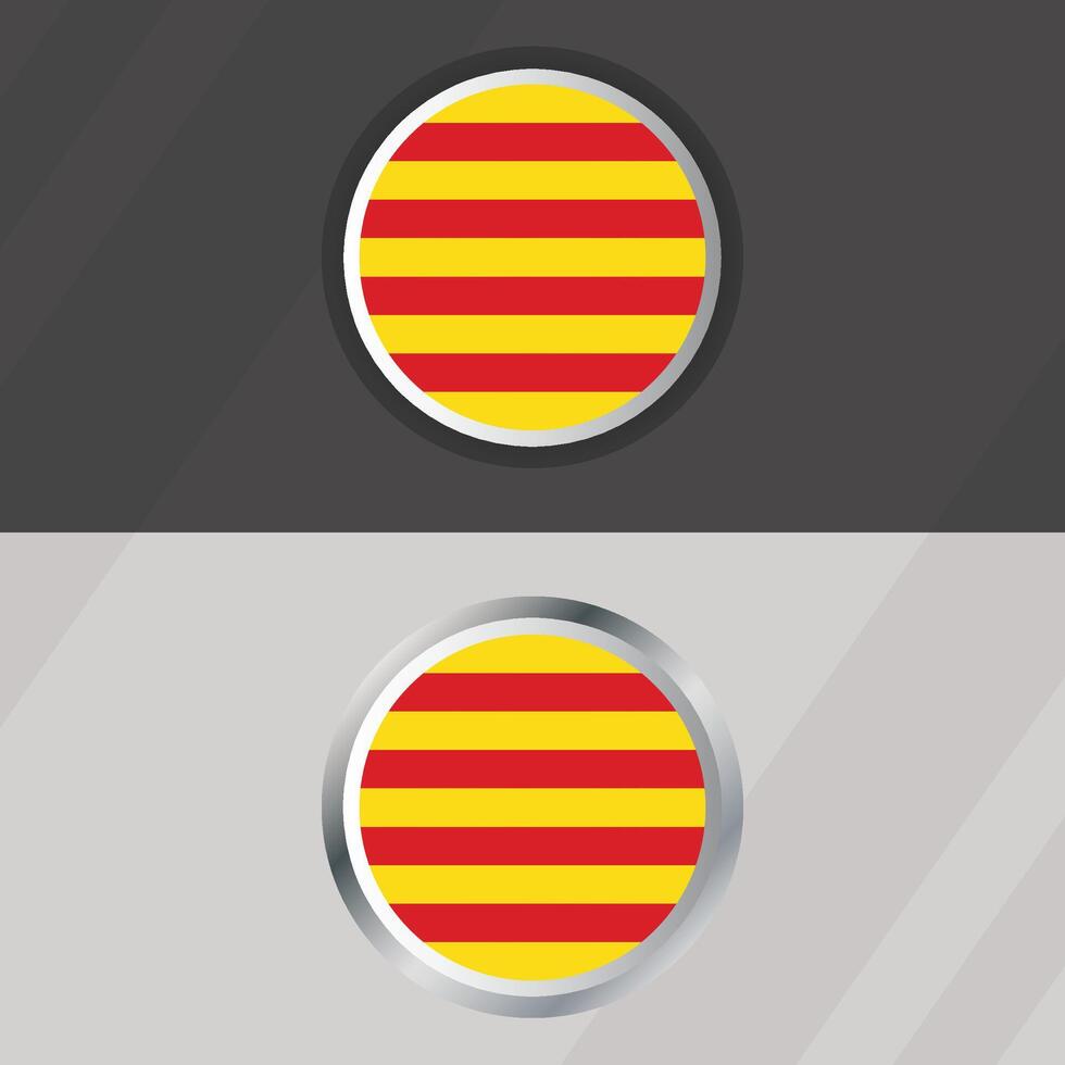Catalonia Round Flag Template vector