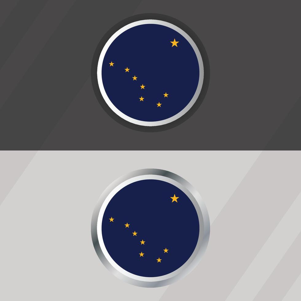 Alaska Round Flag Template vector