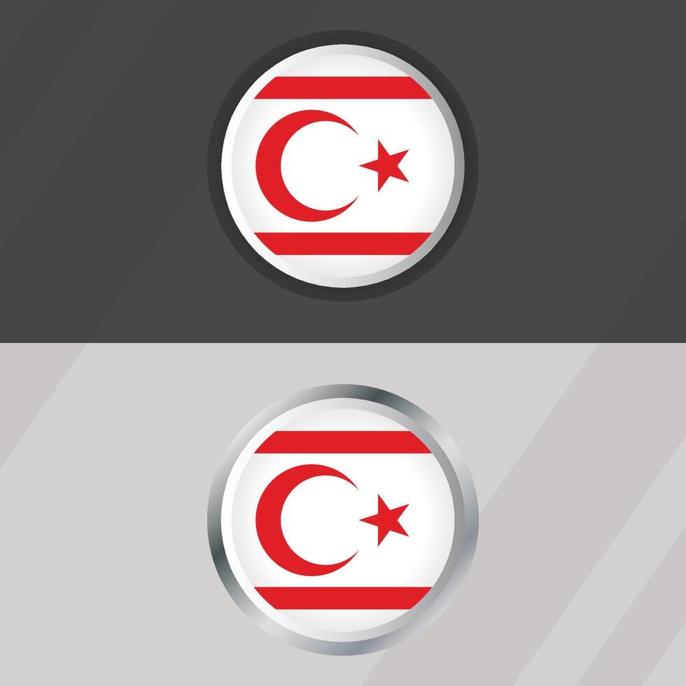 Northern Cyprus Round Flag Template vector