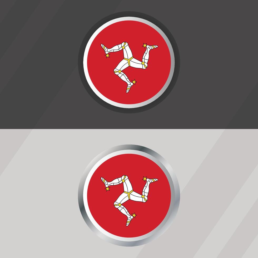 Isle of Man Round Flag Template vector