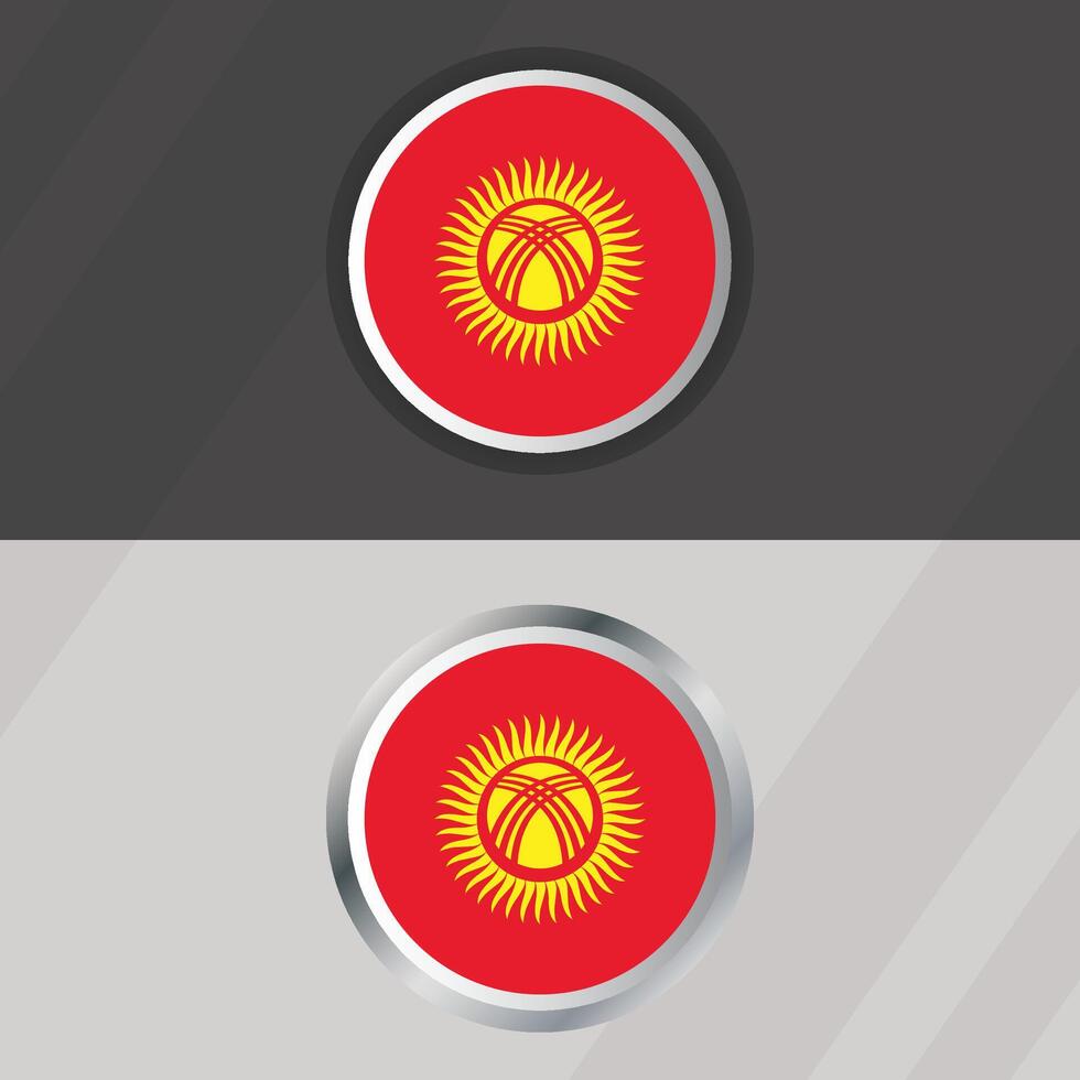 Kyrgyzstan Round Flag Template vector