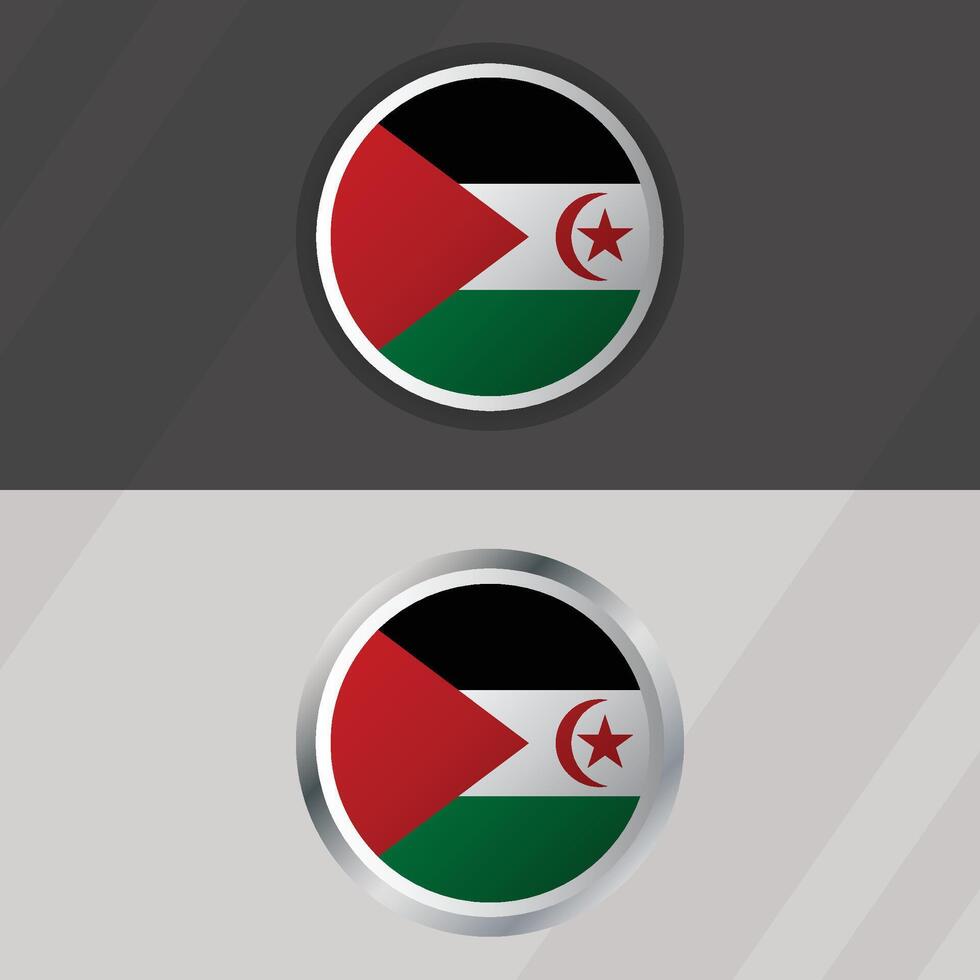 Western Sahara Round Flag Template vector