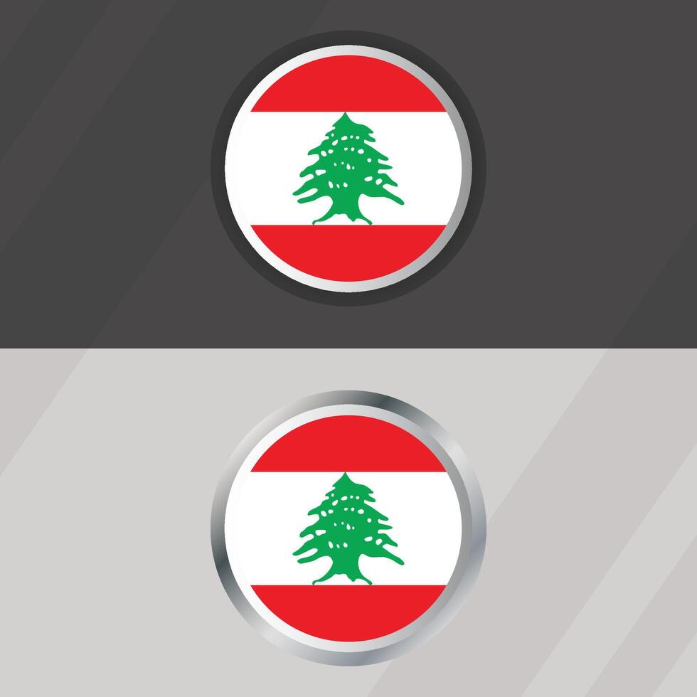 Lebanon Round Flag Template vector
