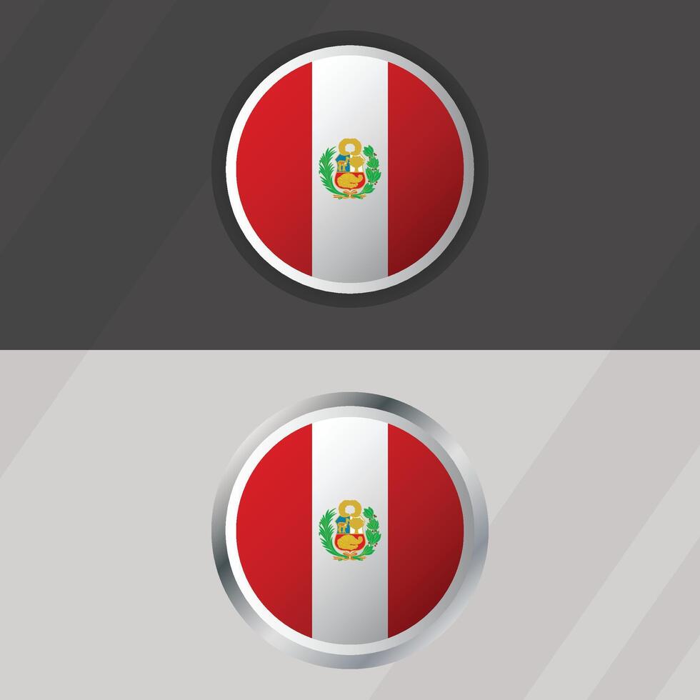 Peru Round Flag Template vector