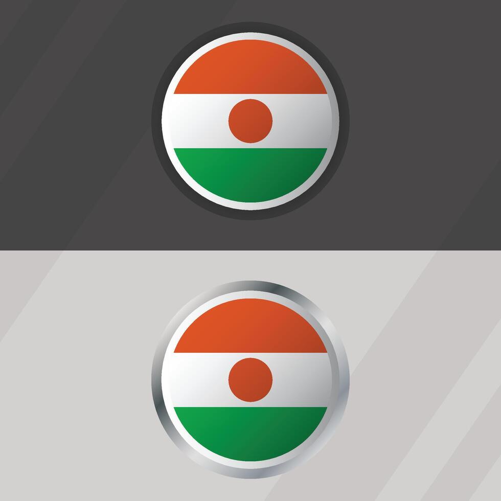 Niger Round Flag Template vector