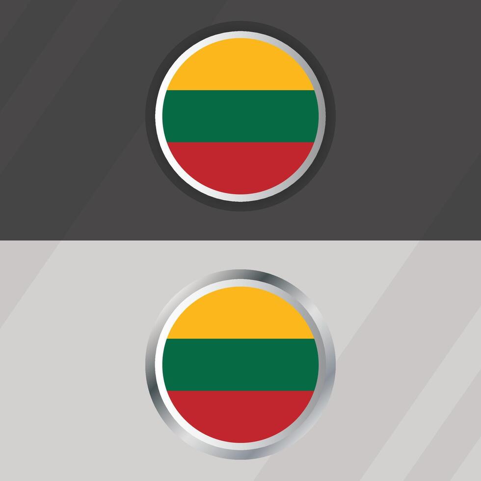 Lithuania Round Flag Template vector