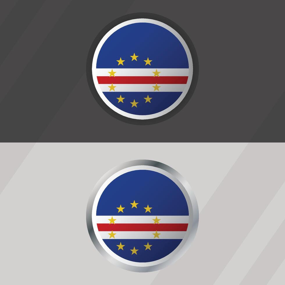 Cape Verde Round Flag Template vector