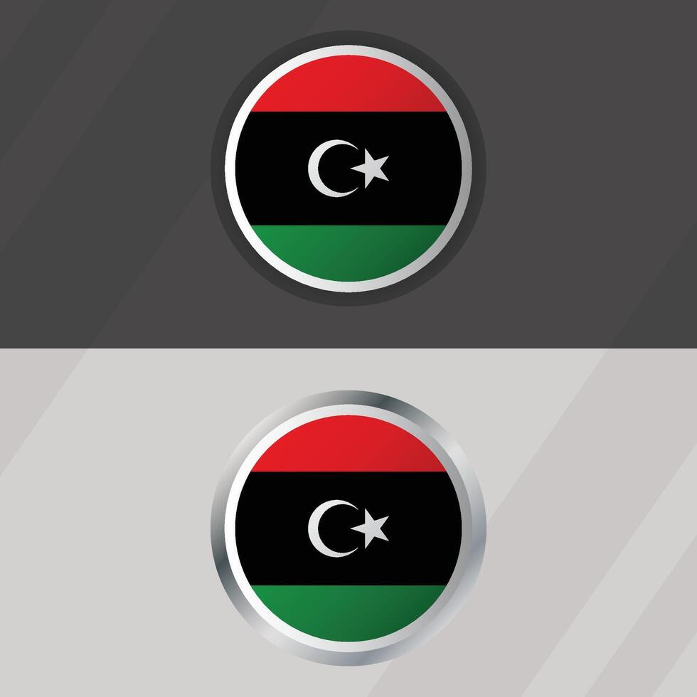 Libya Round Flag Template vector