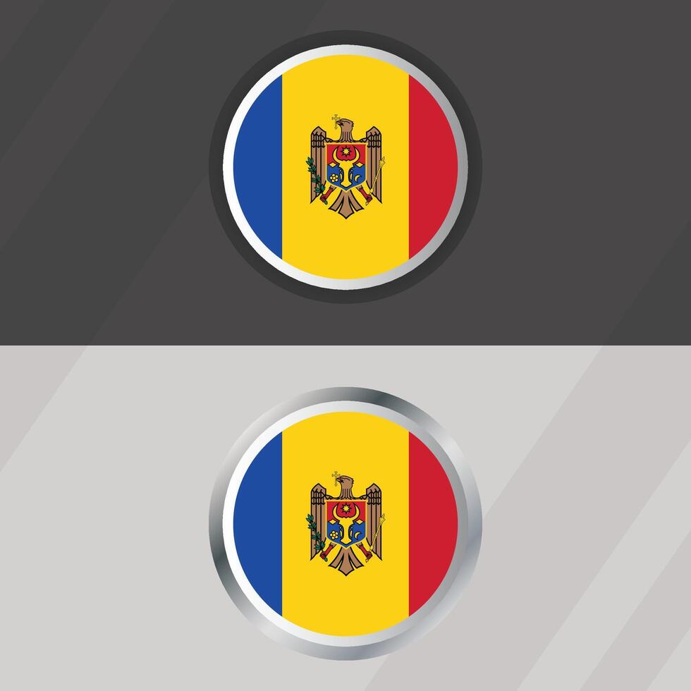 Moldova Round Flag Template vector