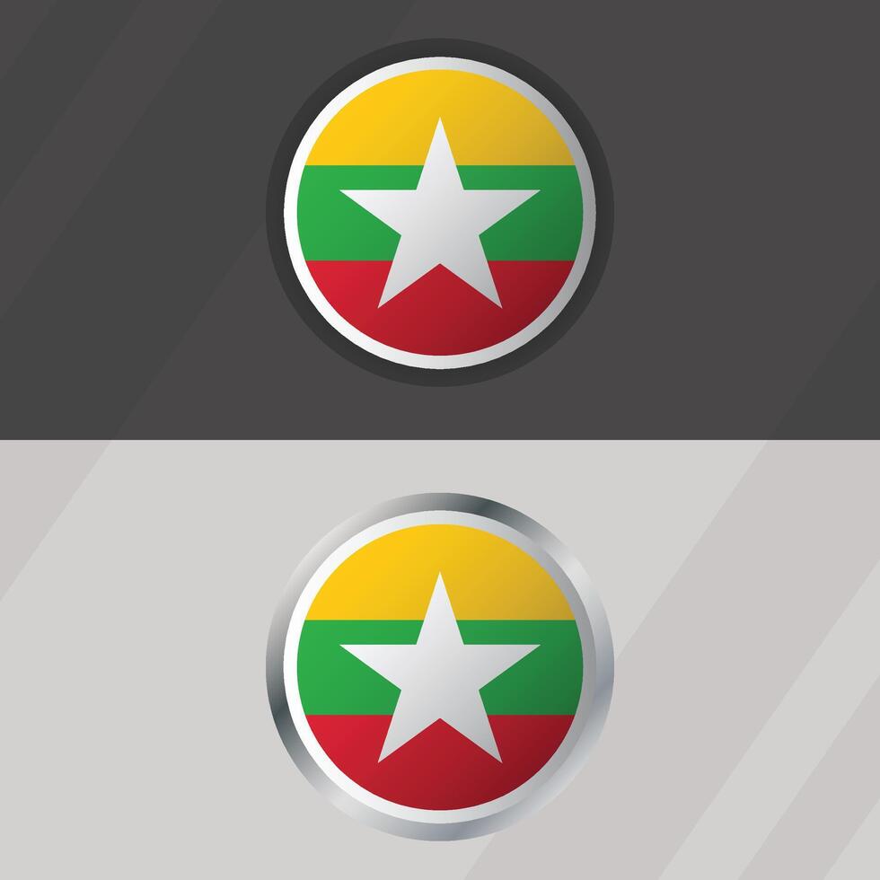 Myanmar Round Flag Template vector