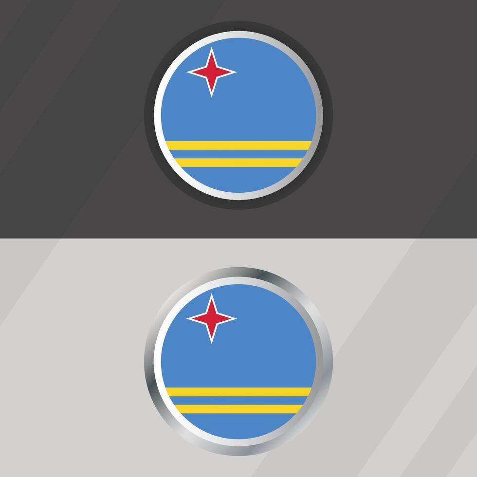 Aruba Round Flag Template vector