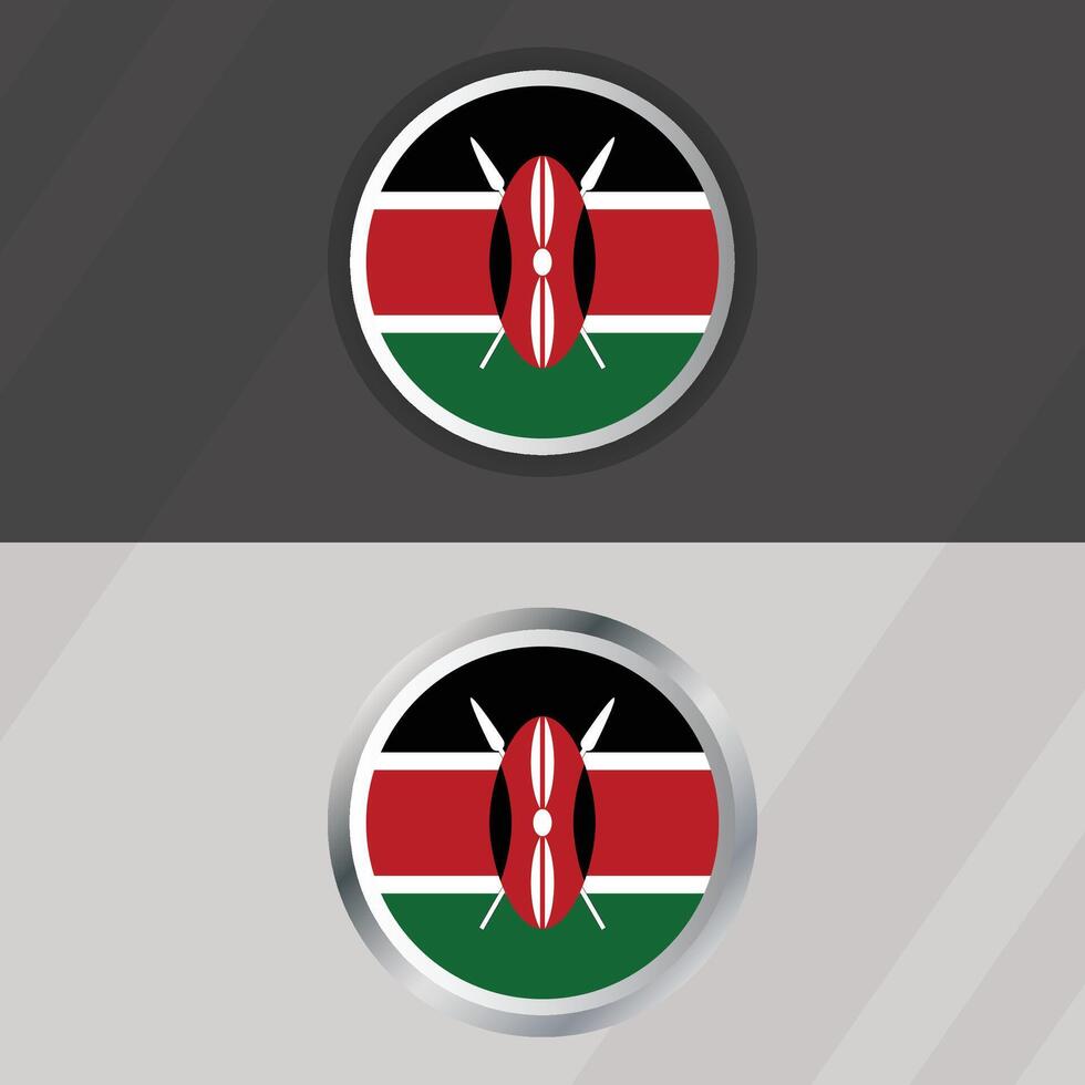 Kenya Round Flag Template vector