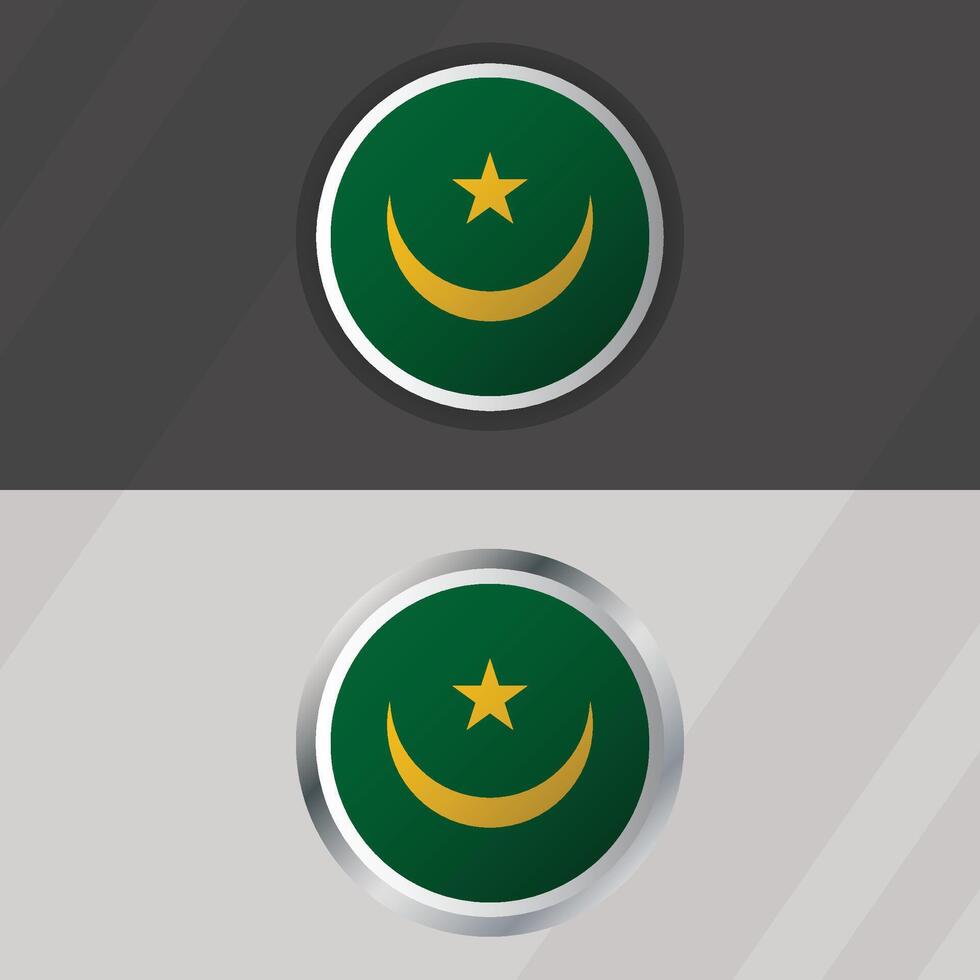 Mauritania Round Flag Template vector