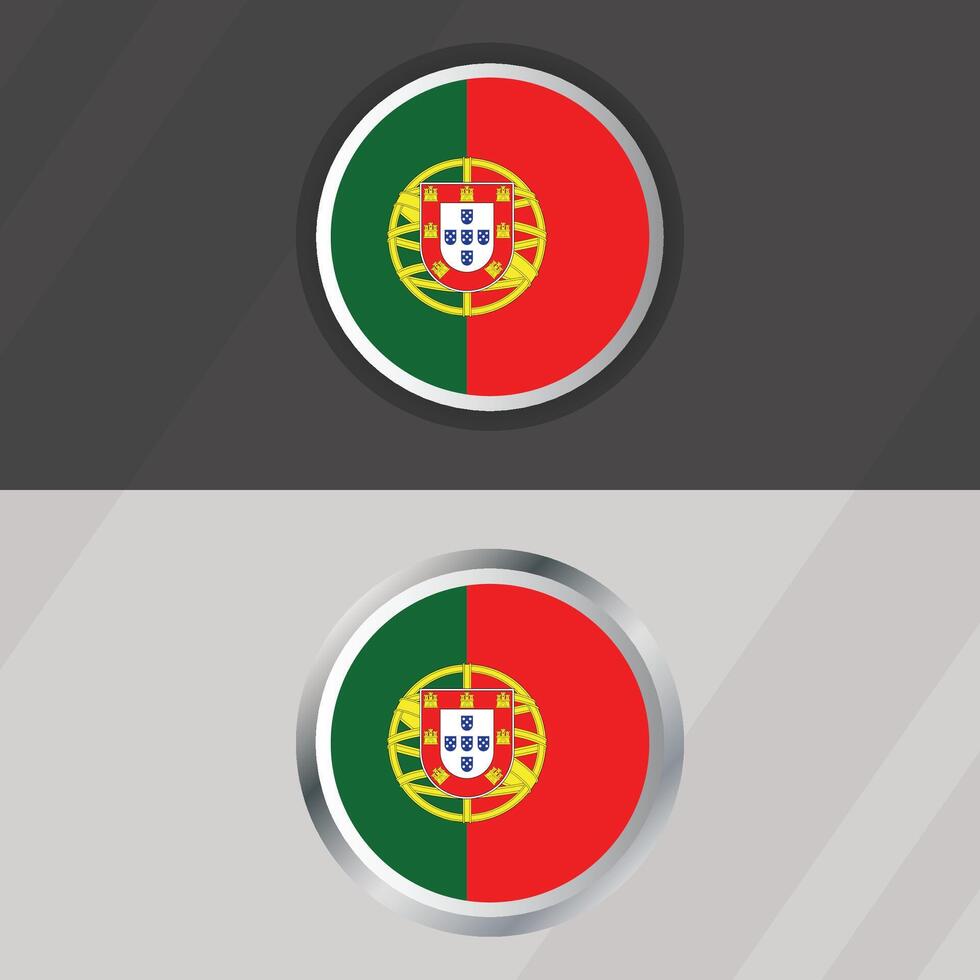Portugal Round Flag Template vector