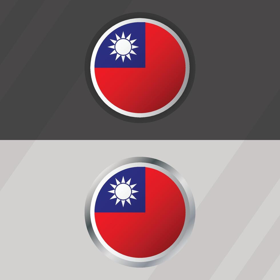 Taiwan Round Flag Template vector
