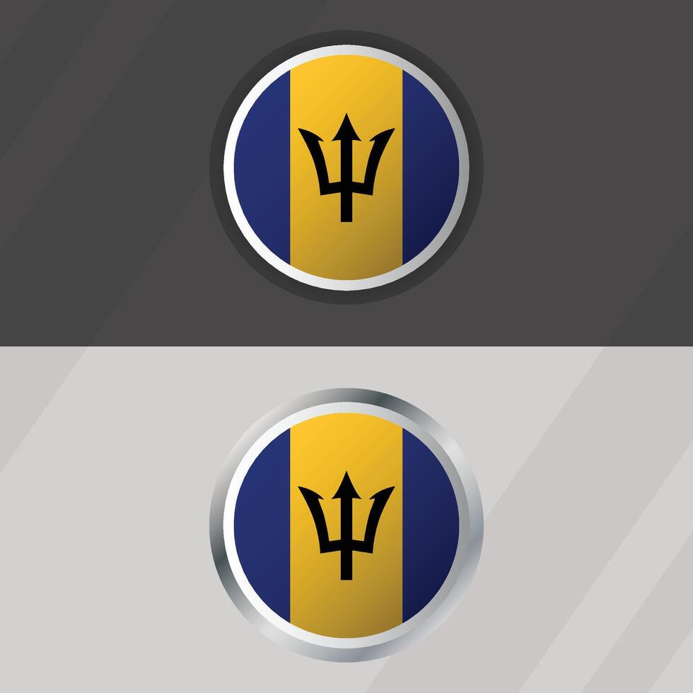 Barbados Round Flag Template vector