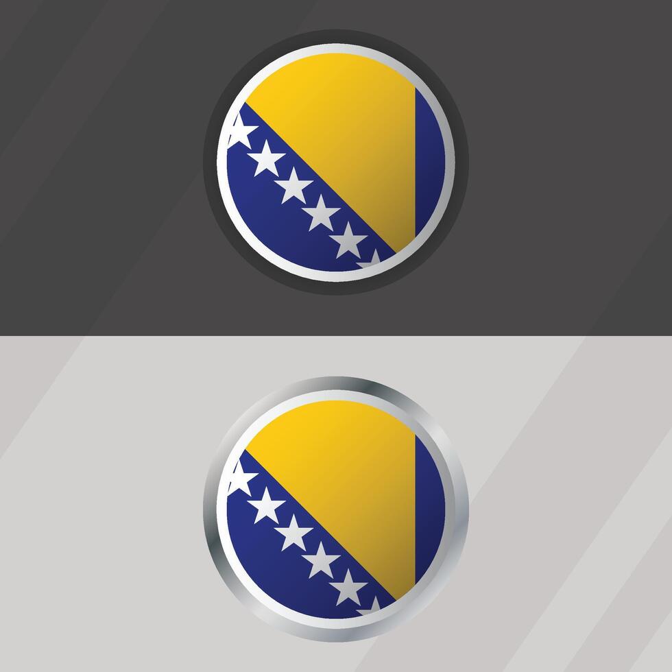 Bosnia and Herzegovina Round Flag Template vector