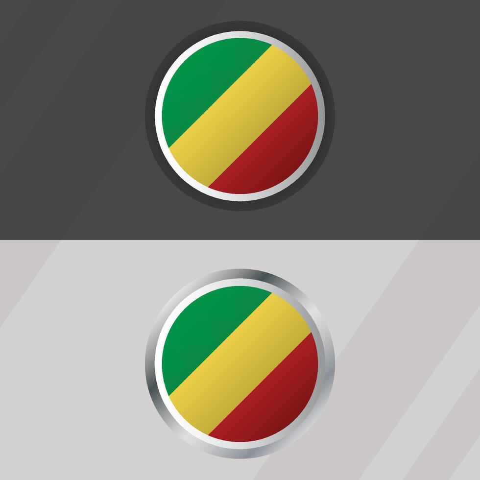 Republic of the Congo Round Flag Template vector