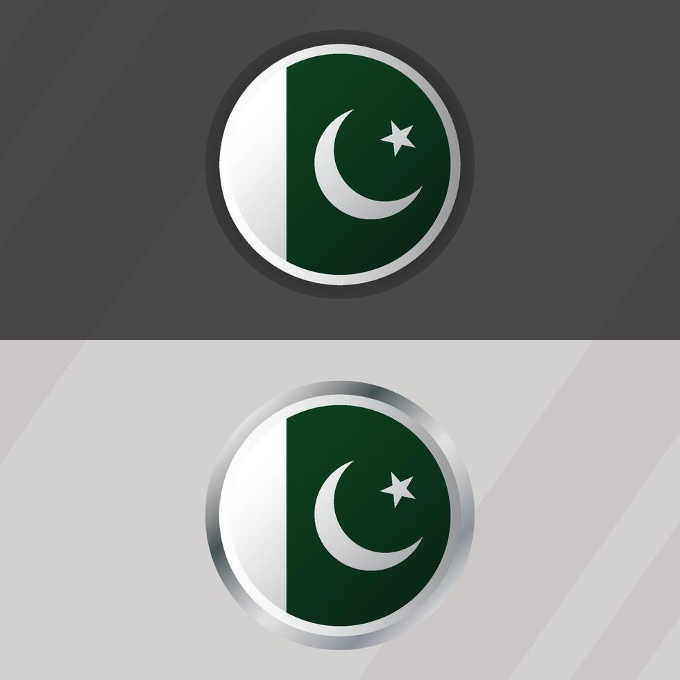 Pakistan Round Flag Template vector