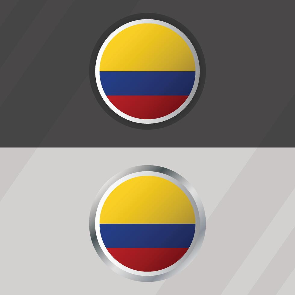 Colombia Round Flag Template vector