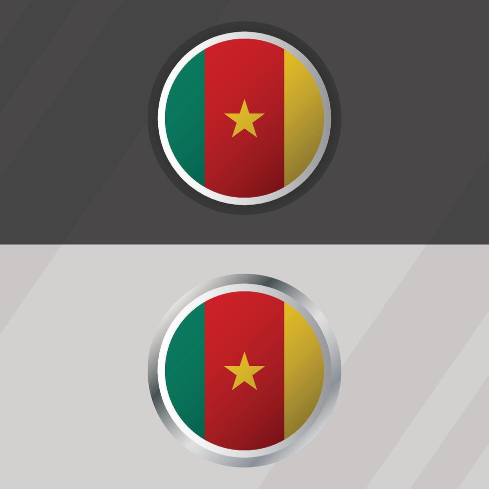 Cameroon Round Flag Template vector