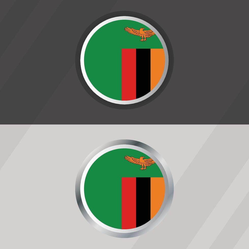 Zambia Round Flag Template vector
