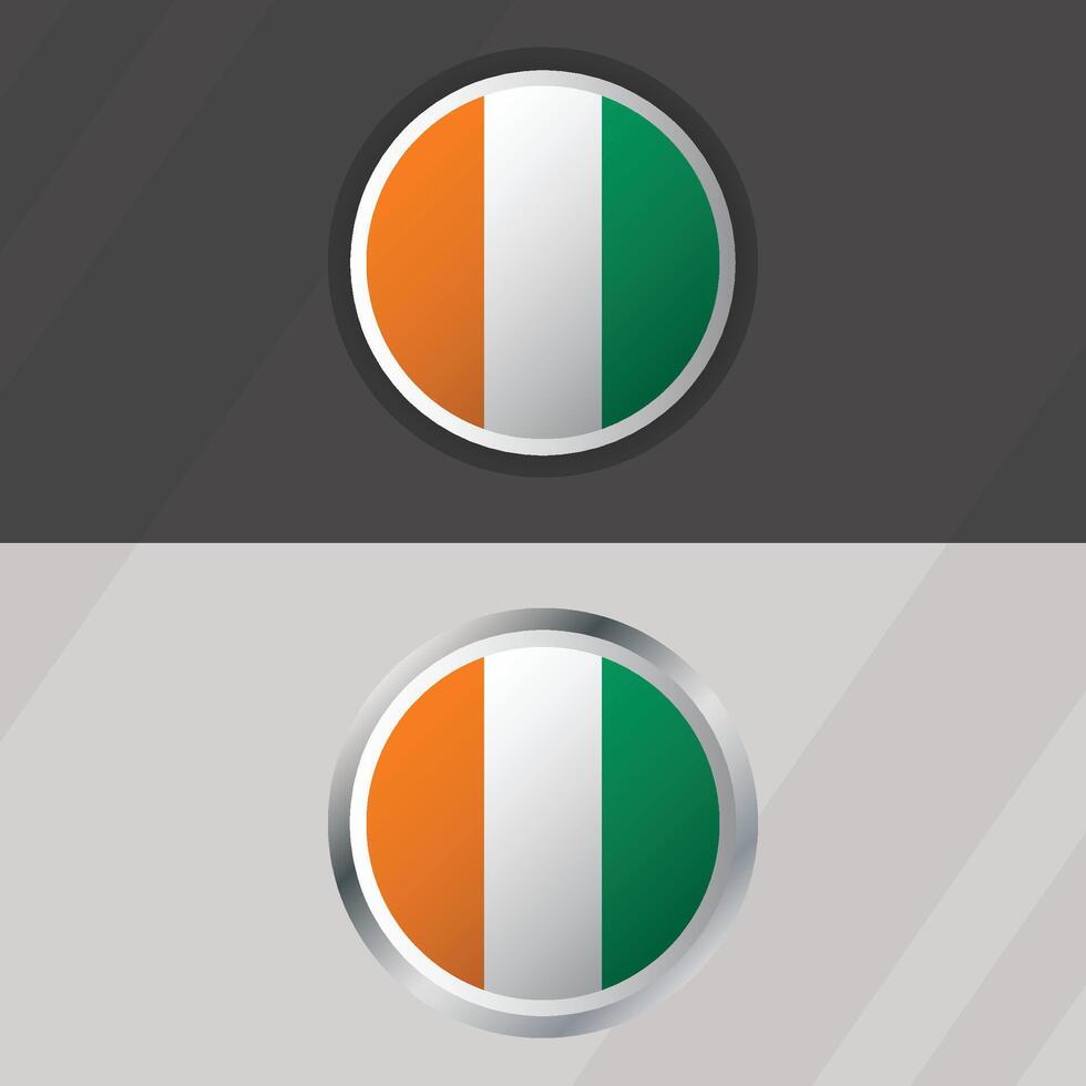 Ivory Coast Round Flag Template vector