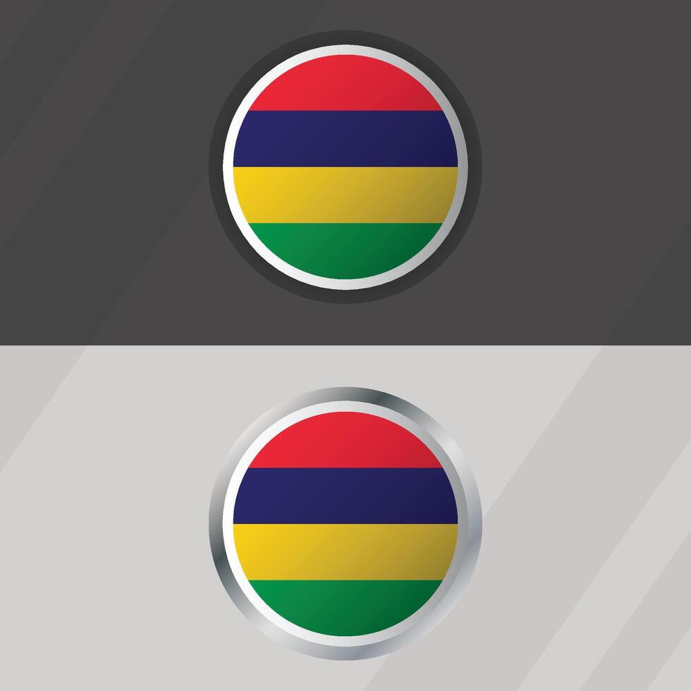 Mauritius Round Flag Template vector