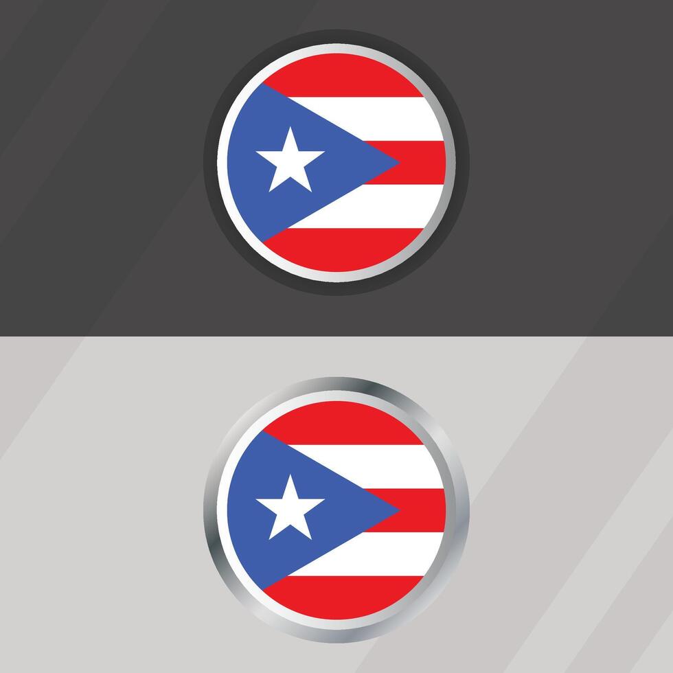 Puerto Rico Round Flag Template vector