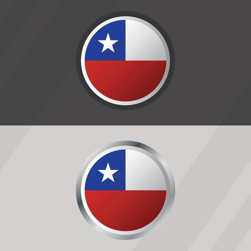 Chile Round Flag Template vector