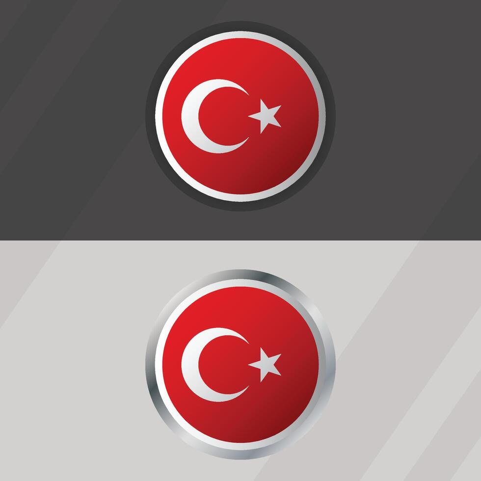 Turkey Round Flag Template vector