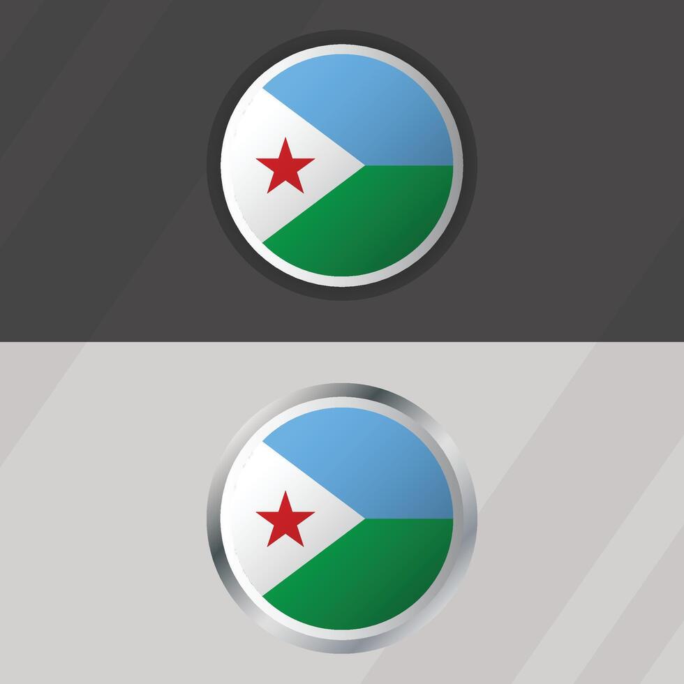 Djibouti Round Flag Template vector