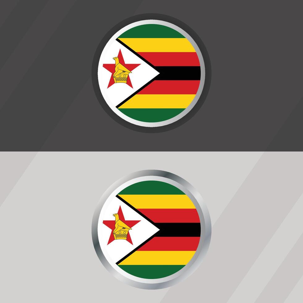 Zimbabwe Round Flag Template vector