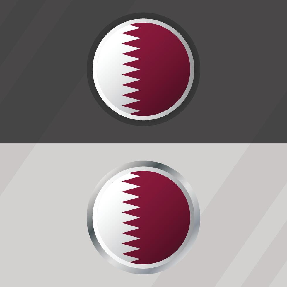 Qatar Round Flag Template vector