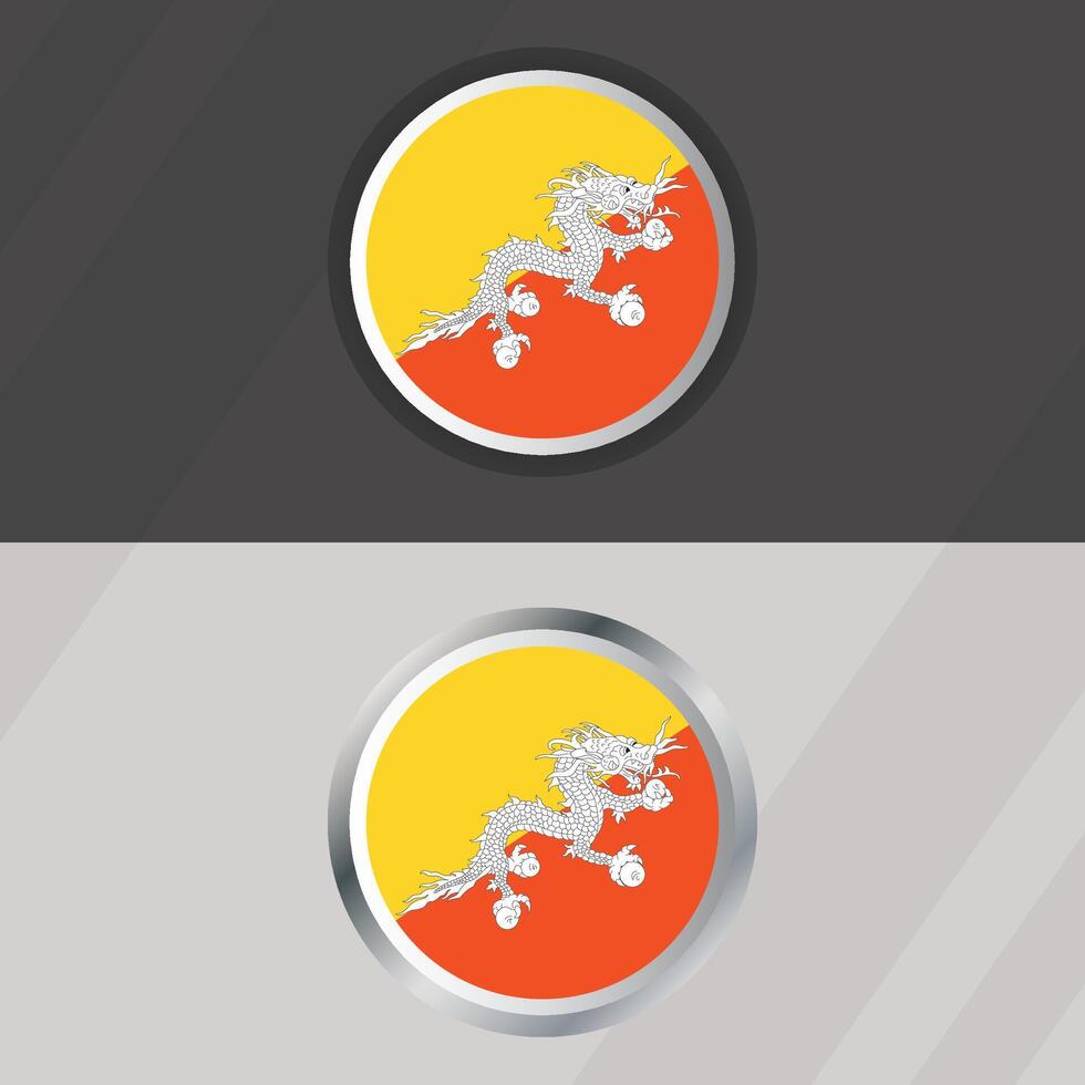 Bhutan Round Flag Template vector