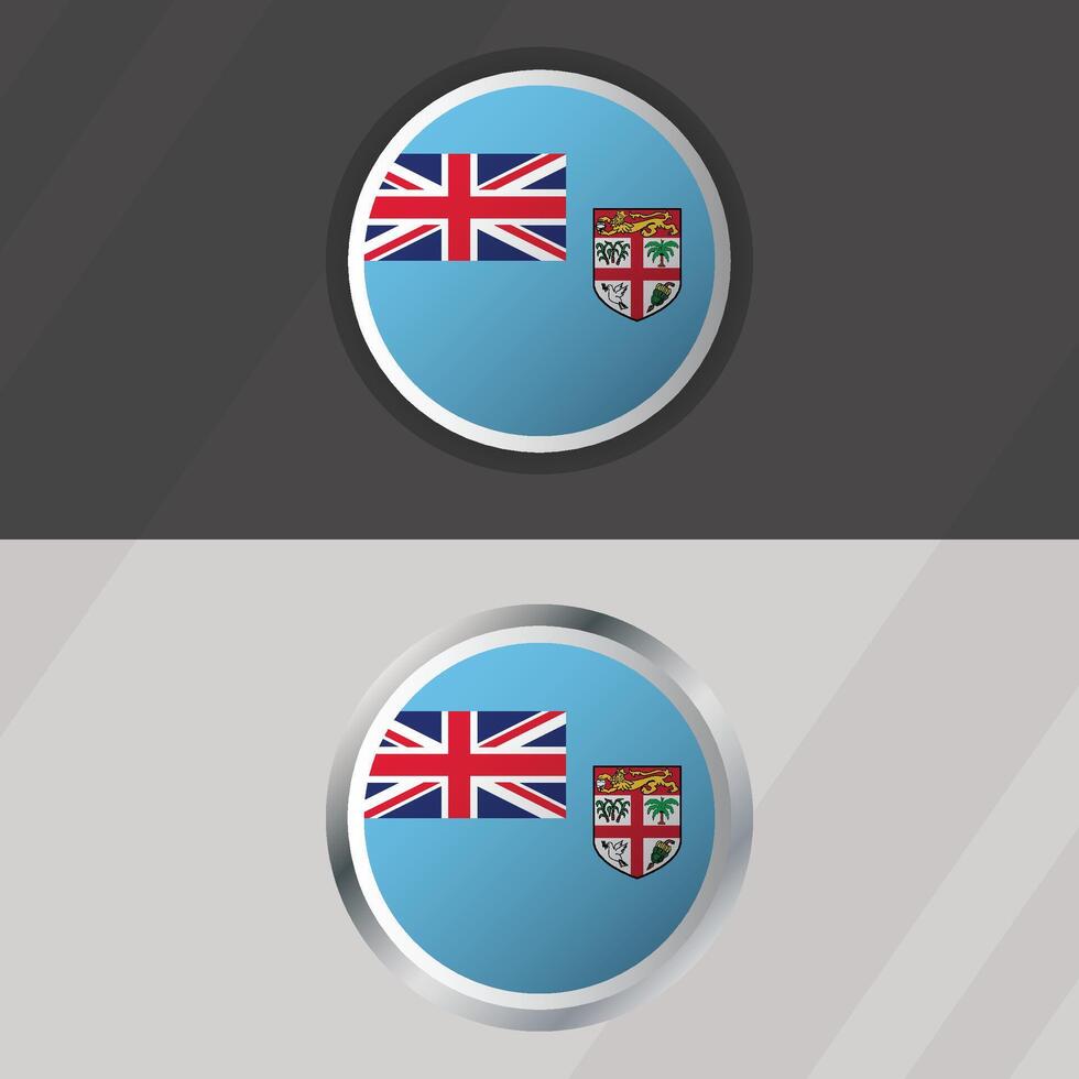 Fiji Round Flag Template vector