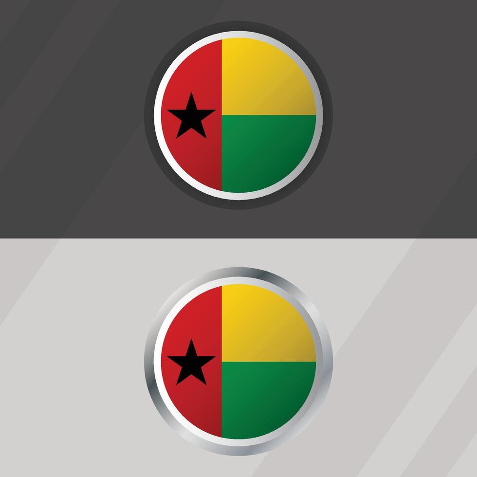 Guinea Bissau Round Flag Template vector