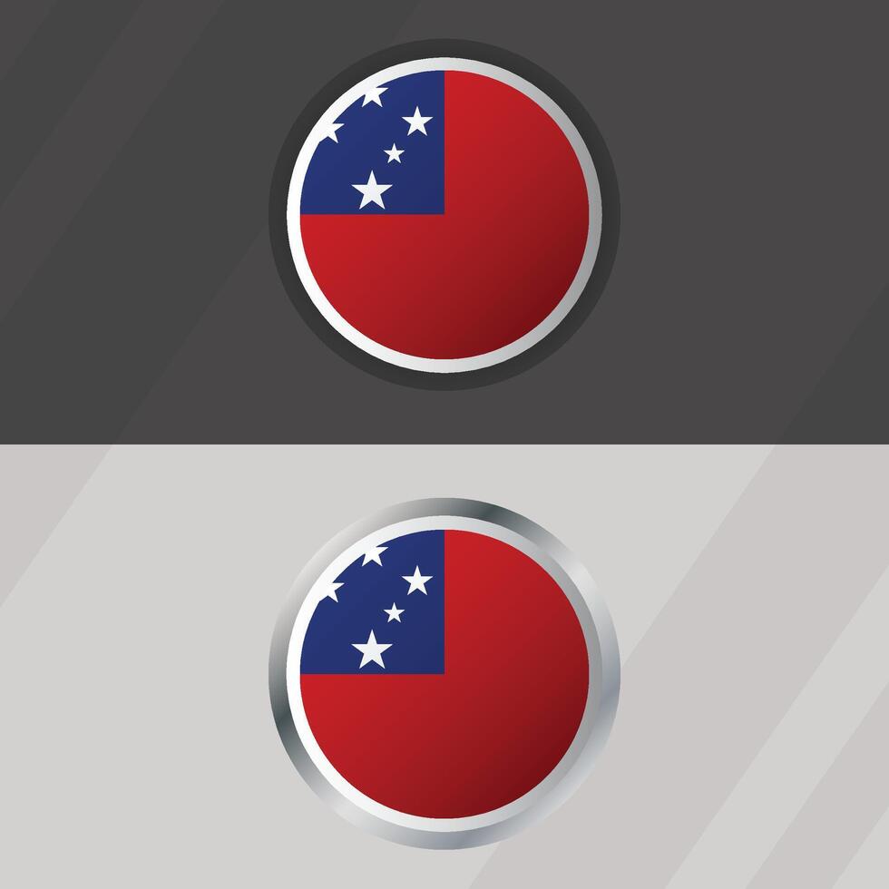 Samoa Round Flag Template vector